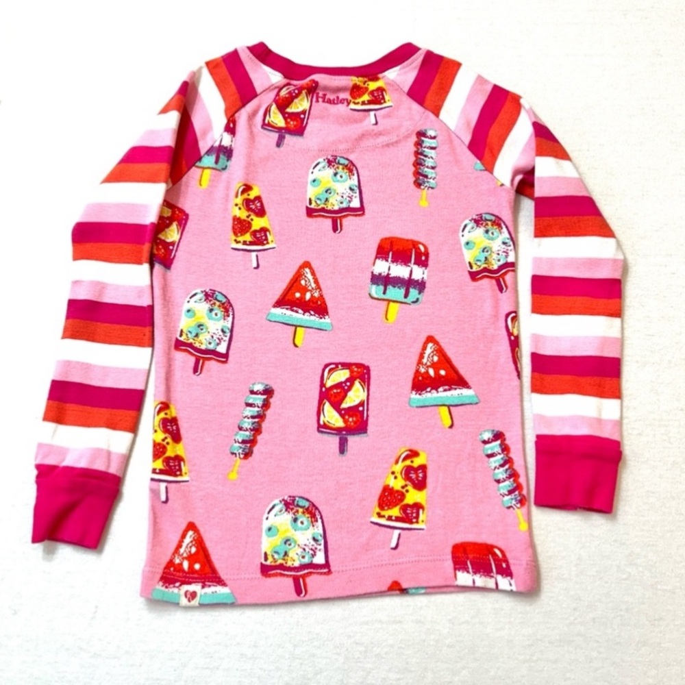 Hatley Girls Fruity Pops Organic Cotton Raglan Pajama Set, Size 7 - Picture 5 of 8